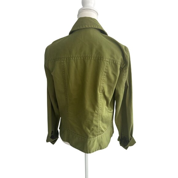 CHICOS Olive Green Blazer Jacket Size Chicos 1 US M 8 - Picture 4 of 6
